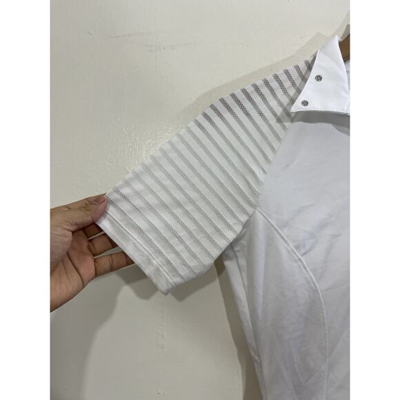 Ariat Pro Series Polo Shirt XS White Snap Collar Equestrian Western Athletic - Picture 6 of 15